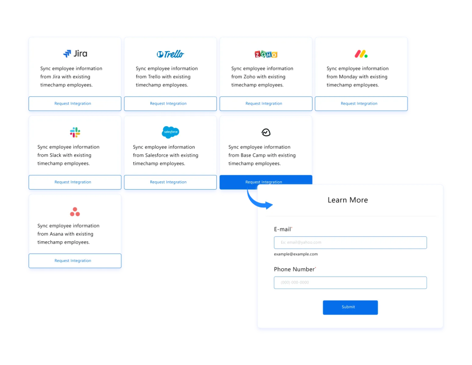 tool integrations dashboard
